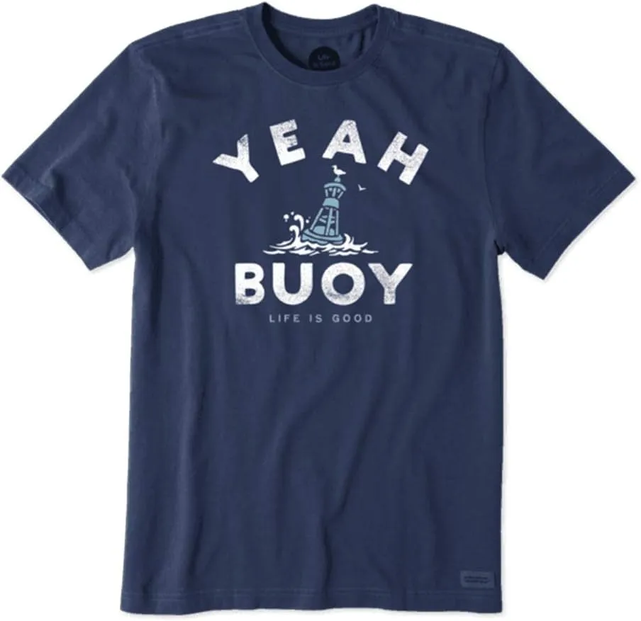 Life is Good Men's Crusher Tee Yeah Buoy, Darkest Blue