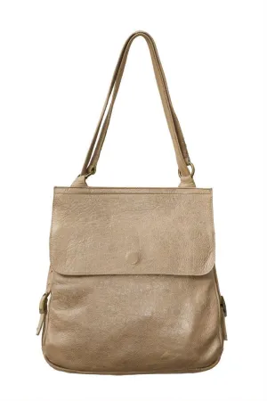 Lily and Lola Patty Back, Backpack/ Shoulder Bag in Antique Taupe Leather