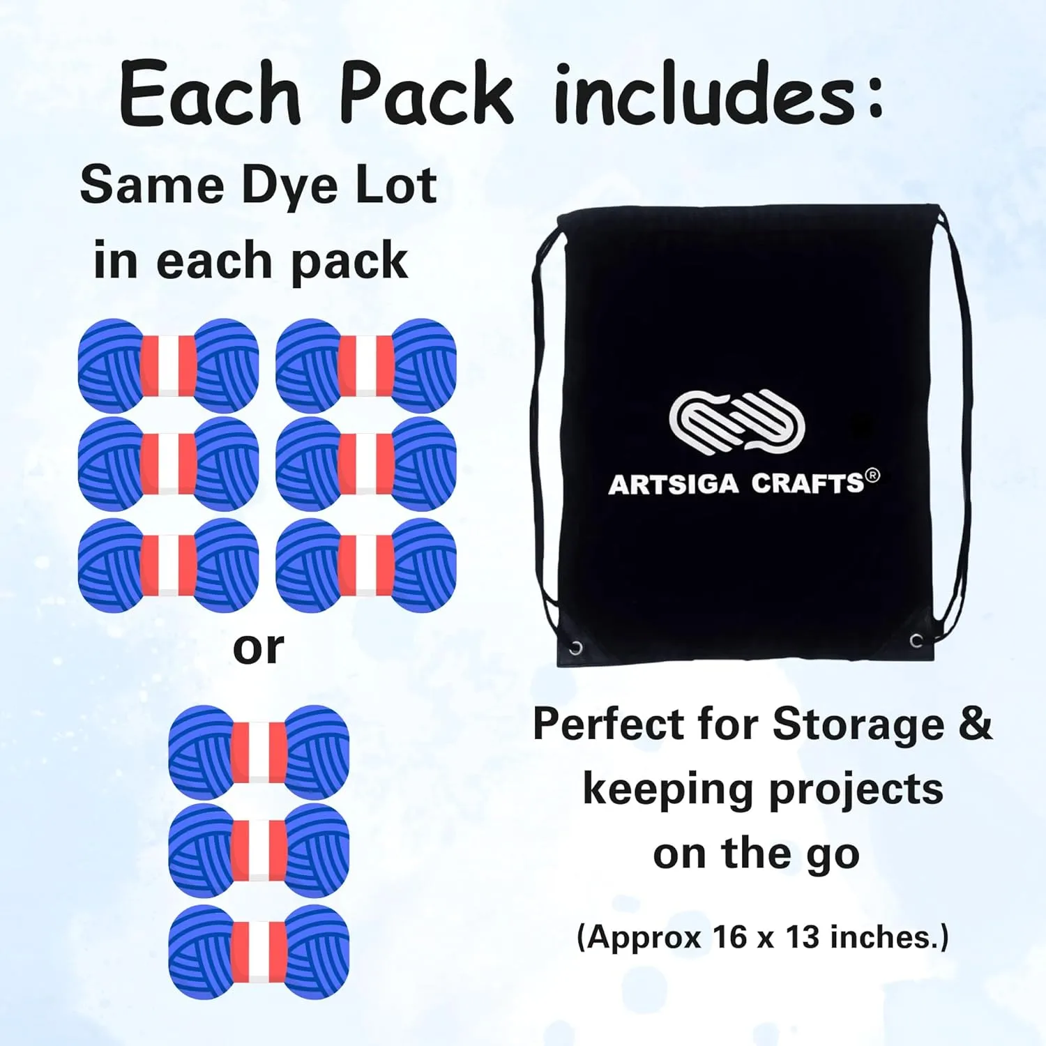 Lion Brand Wool Ease Thick & Quick Navy 640-110 (3-Skeins - Same Dye Lot) #6 S Bulky Acrylic-Wool Yarn for Crocheting and Knitting with Project Bag