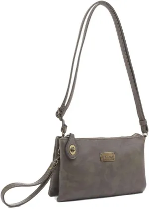 Liz Soto Ella Womens Crossbody Purse and Wristlet - PU Leather Wallet and Over the Shoulder Bags with Wrist Strap