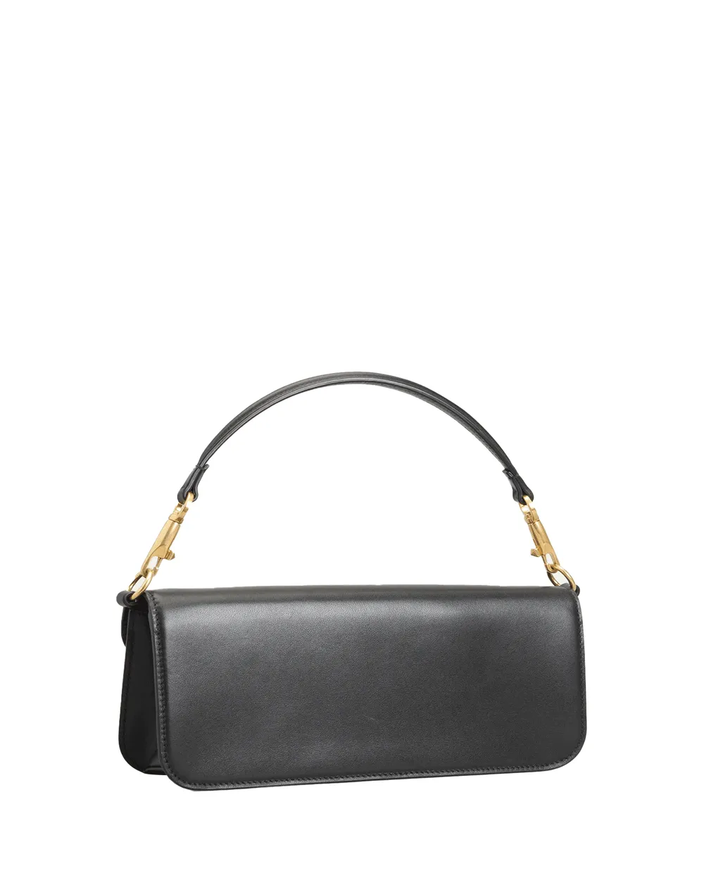 Loco Antique Brass Logo Shoulder Bag in Nero