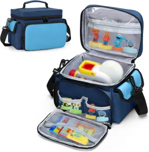 LoDrid Carrying Bag Compatible with Little Tikes Story Dream Machine Starter Set, Portable Storage Case for Books and Accessories with Handle and Shoulder Strap, Navy Blue, Bag Only (Patent Design)
