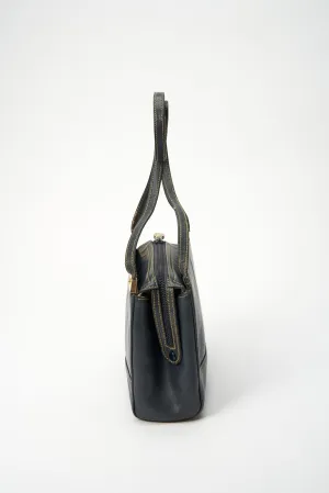 Loewe Anagram Navy Blue Leather Crossbody