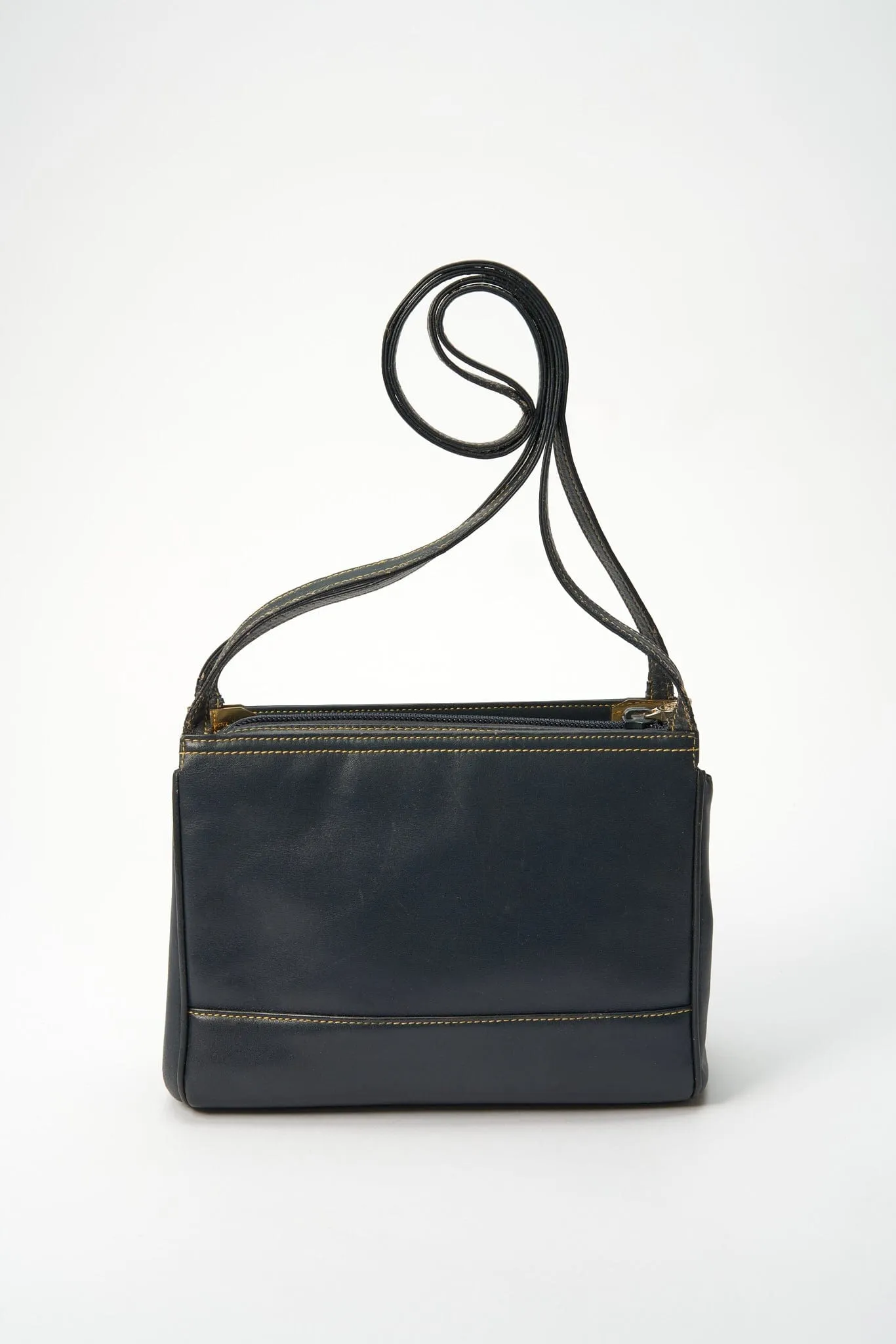 Loewe Anagram Navy Blue Leather Crossbody