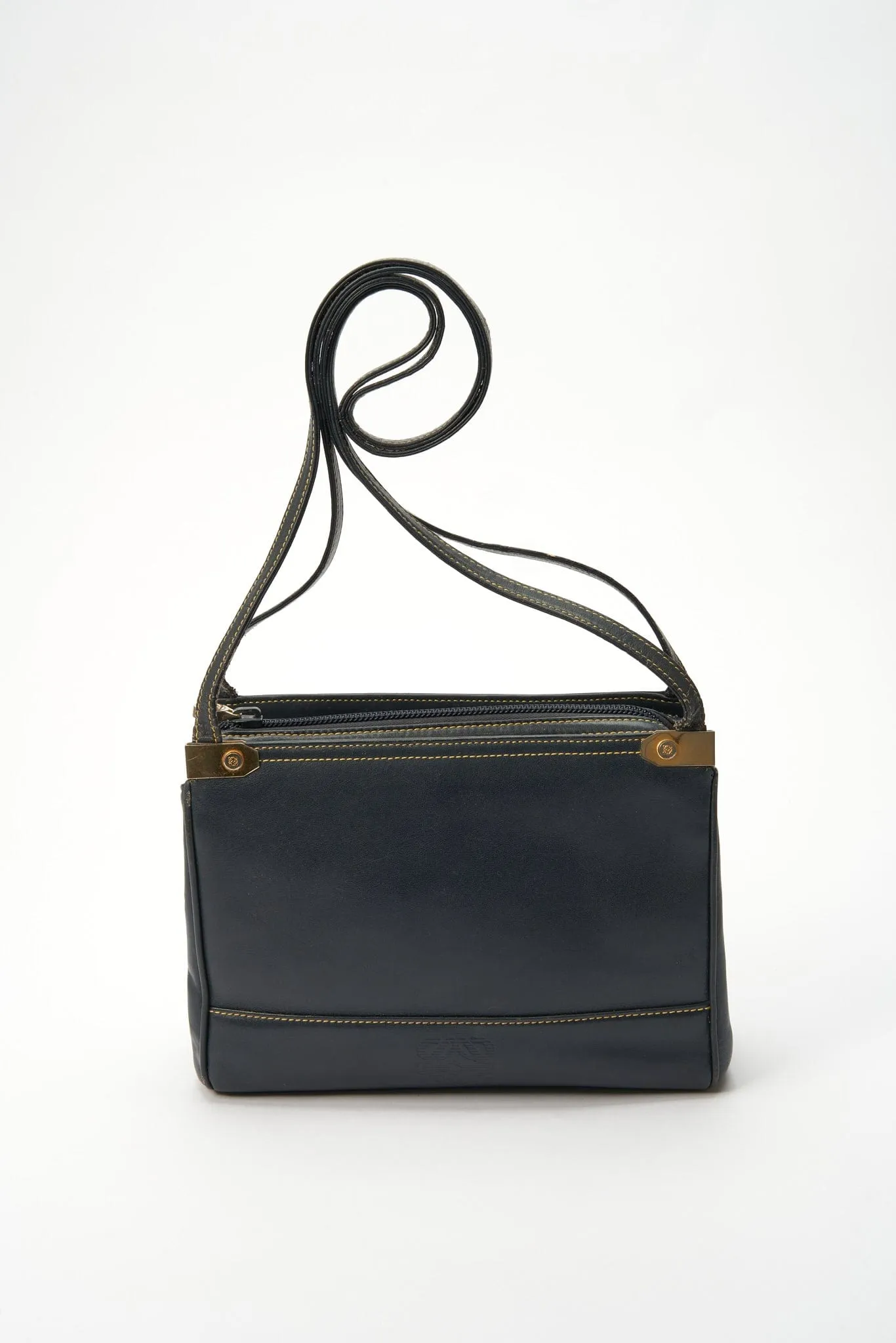 Loewe Anagram Navy Blue Leather Crossbody