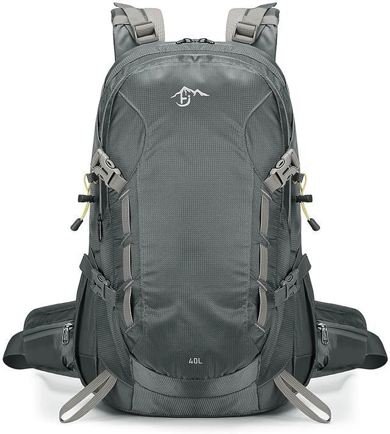 Long Keeper 40L Hiking Backpack Camping Daypack with Waterproof Rain Cover Lightweight Outdoor Sport Travel Backpack Rucksack (Grey)