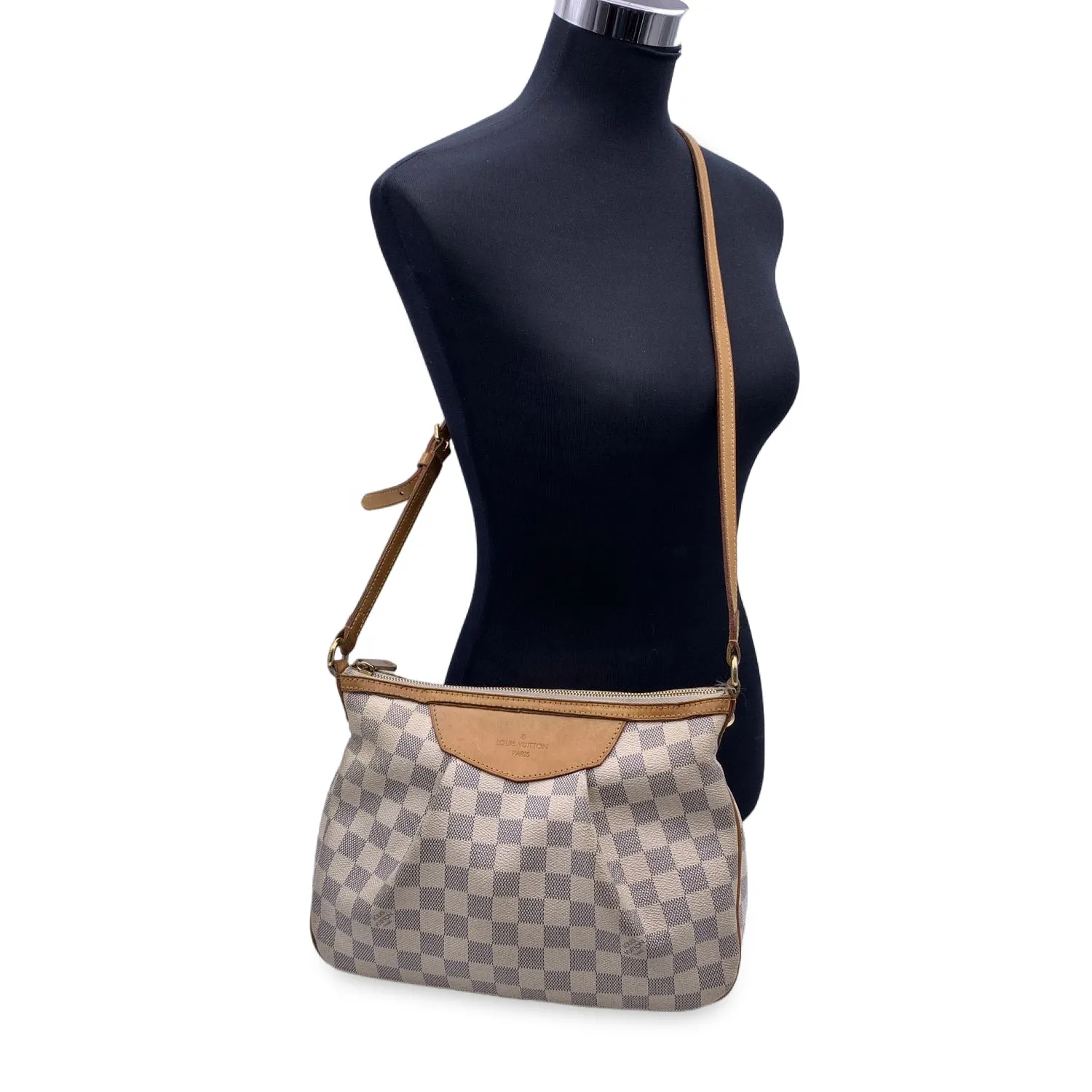 LOUIS VUITTON Damier Azur Canvas Siracusa Pm Shoulder Bag