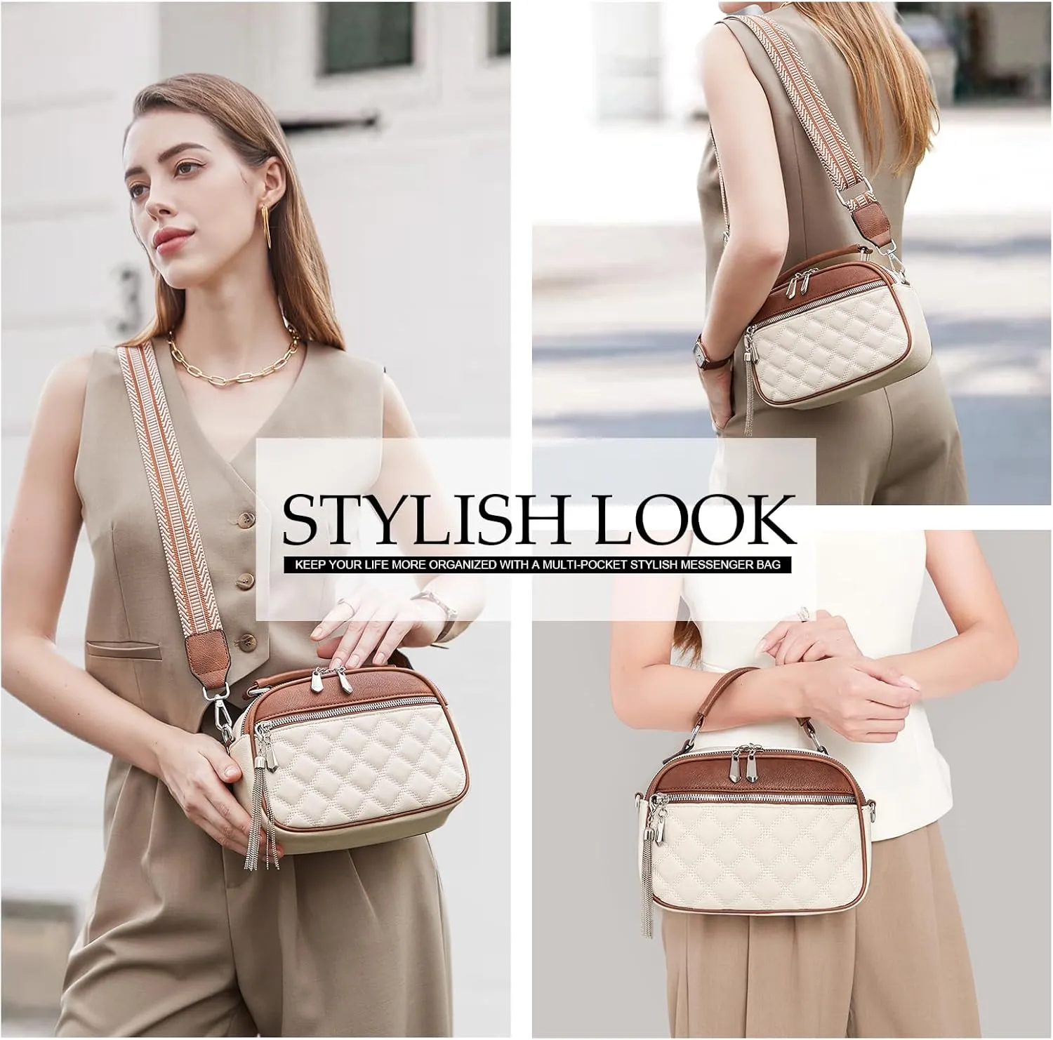 Love Deliver Crossbody Bags for Women Vegan Leather Shoulder Handbag Trendy Crossbody Purses with Adjustable Wide Strap