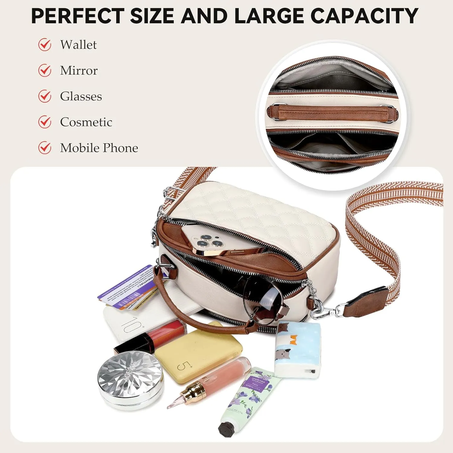 Love Deliver Crossbody Bags for Women Vegan Leather Shoulder Handbag Trendy Crossbody Purses with Adjustable Wide Strap