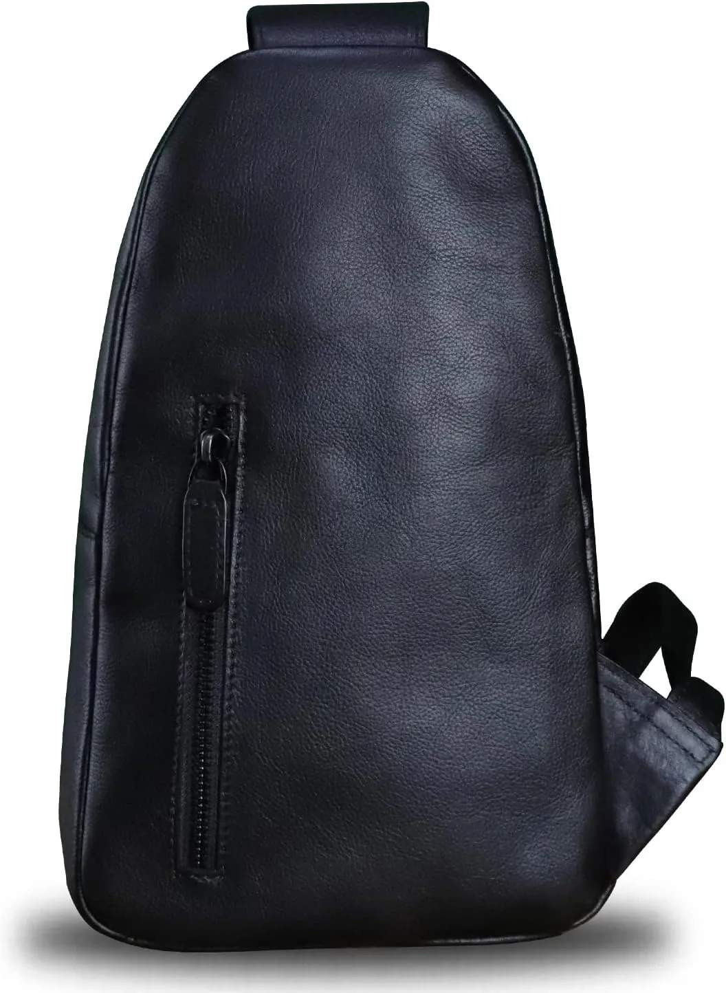 LRTO Genuine Leather Sling Bag Crossbody Purse Handmade Hiking Daypack Motorcycle Bag Retro Shoulder Backpack Vintage Chest Bag (Darkgrey)