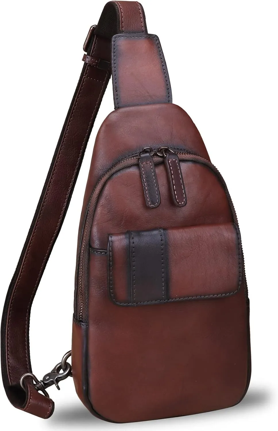 LRTO Genuine Leather Sling Bag - Handmade Leather Backpack for Women and Men - Crossbody, Chest Bag