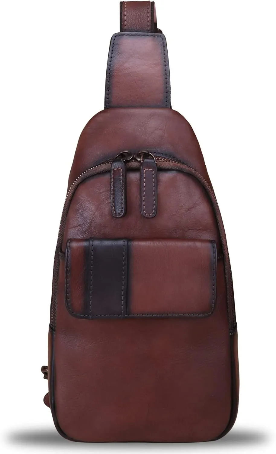 LRTO Genuine Leather Sling Bag - Handmade Leather Backpack for Women and Men - Crossbody, Chest Bag