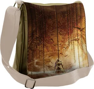 Lunarable Fantasy Messenger Bag, Knight Heraldic Fantasy Art, Unisex Cross-body
