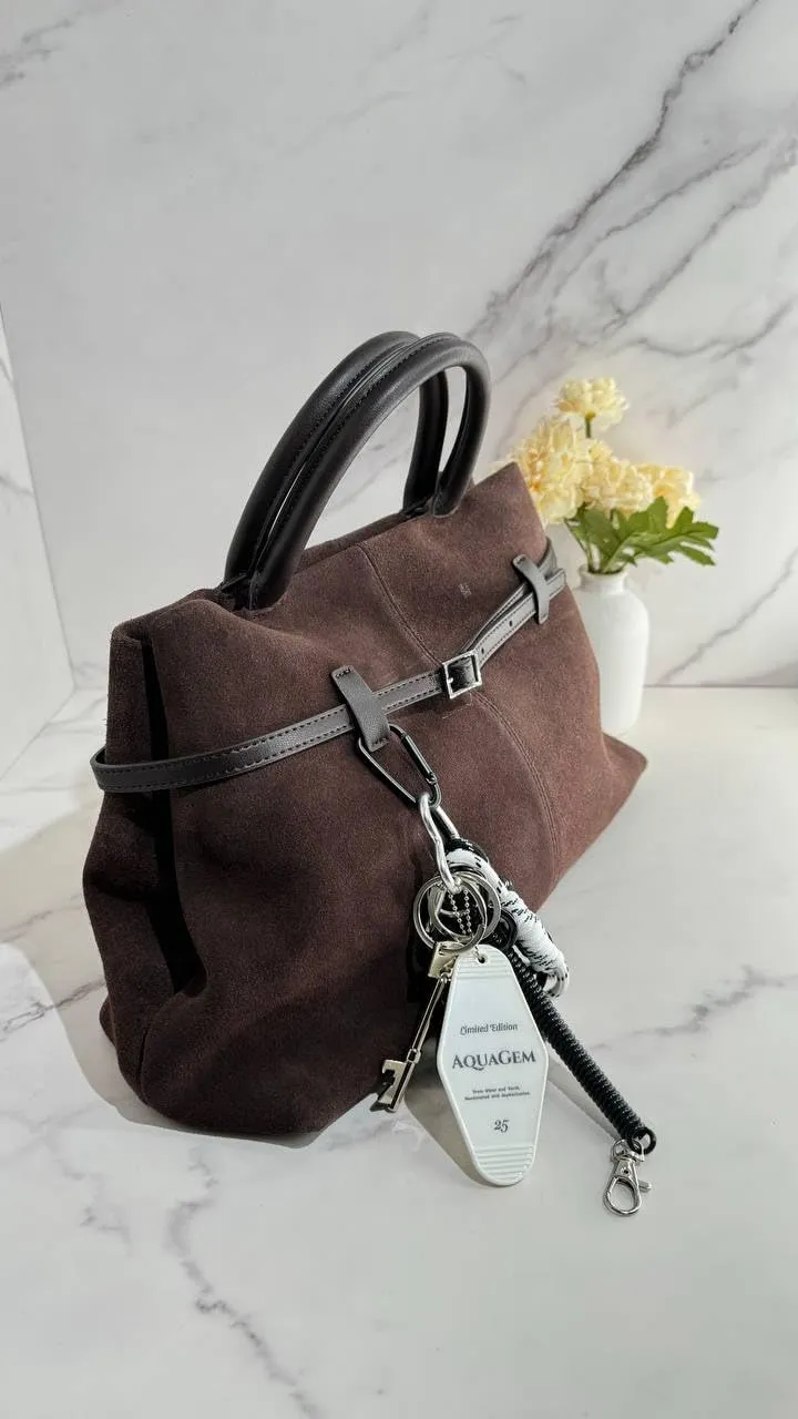 LuxeSuede – Premium Suede and Leather Handbag with Adjustable Strap
