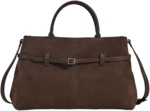 LuxeSuede – Premium Suede and Leather Handbag with Adjustable Strap