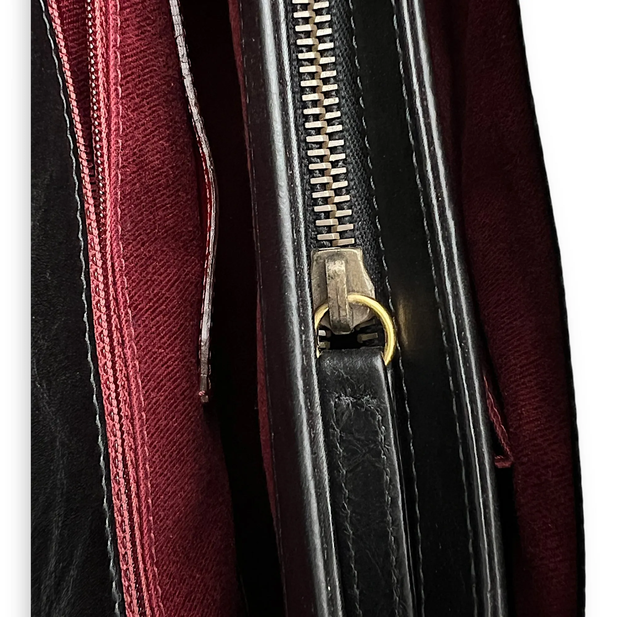 Mademoiselle Shoulder Bag Black in Calfskin, Gold hardware