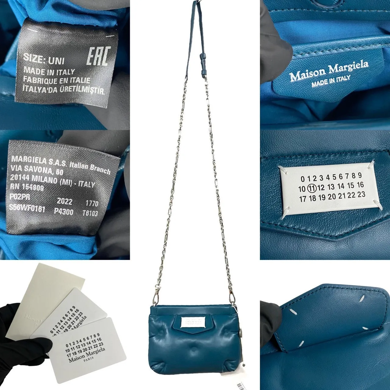 Maison Margiela  Shoulder Bag Blue Leather