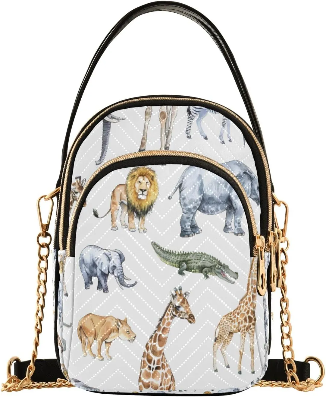 Many Animals Crossbody Handbags for Women Casual Leather Shoulder Phone Purse