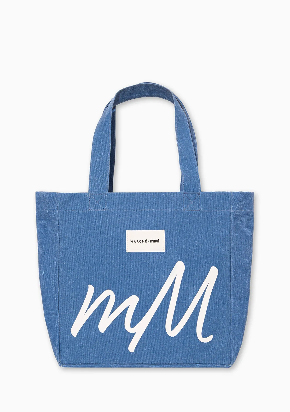 Marche X Mavi M Logo Printed Blue Bag