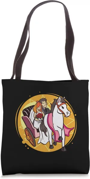 Married On Horse Cariage Vehicle Horse Cariage Tote Bag