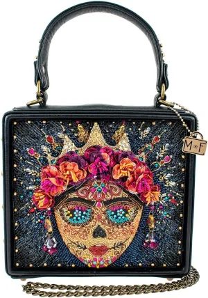 Mary Frances La Reina Top Handle Sugar Skull Handbag, Multicoloured