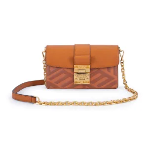 MCM Gretl Cubic Leather Crossbody Bag Cognac  Mini