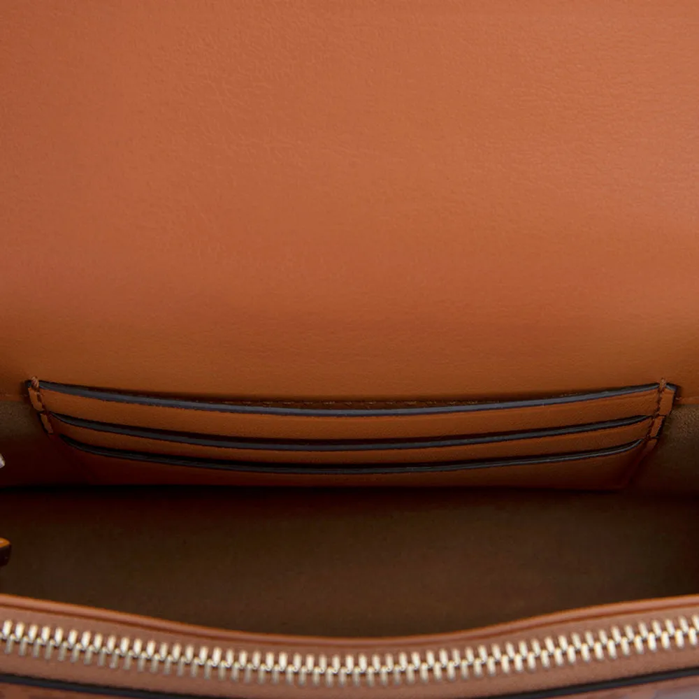 MCM Gretl Cubic Leather Crossbody Bag Cognac  Mini