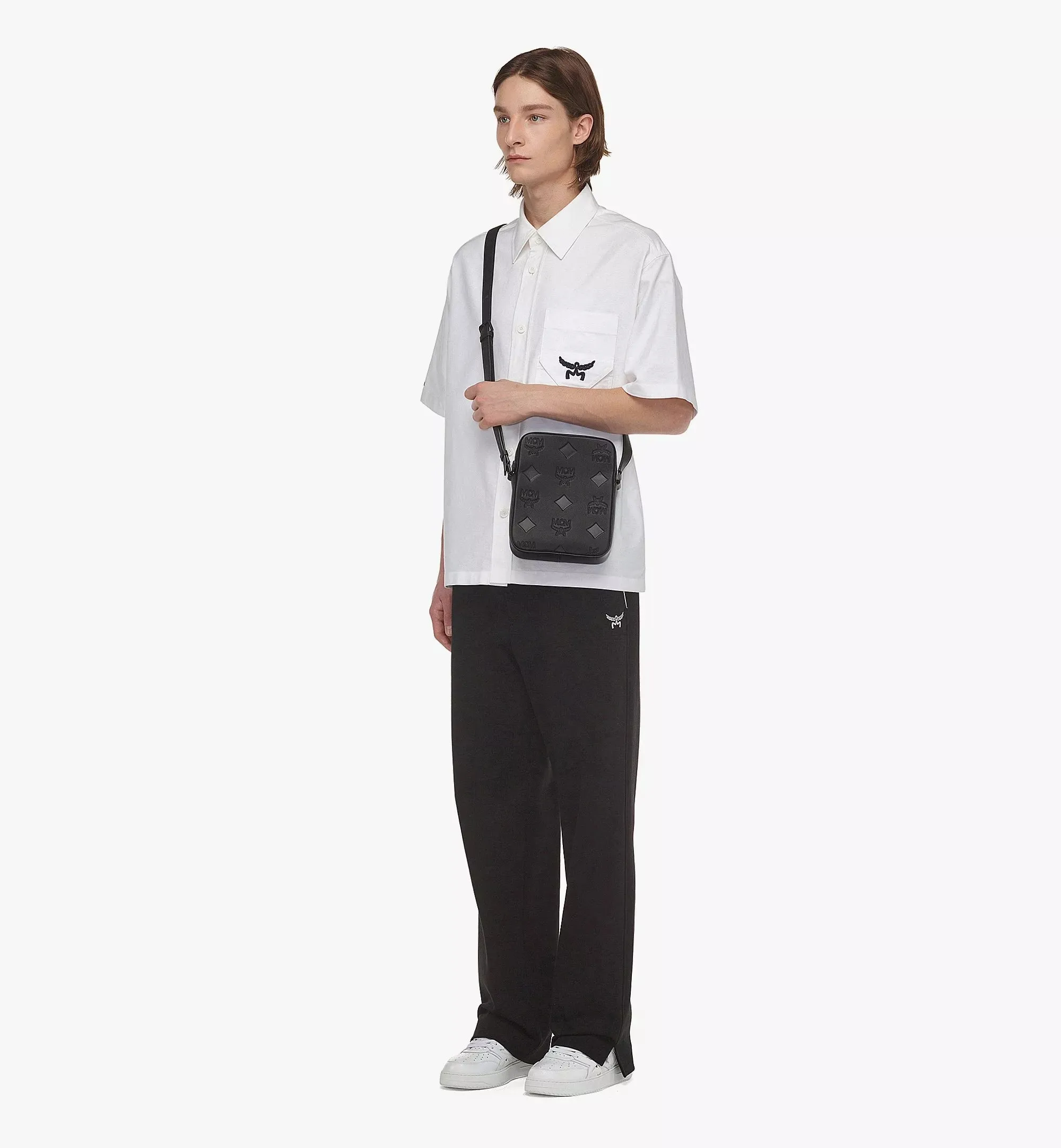 MCM Mini Klassik Maxi Monogram Leather Crossbody Bag