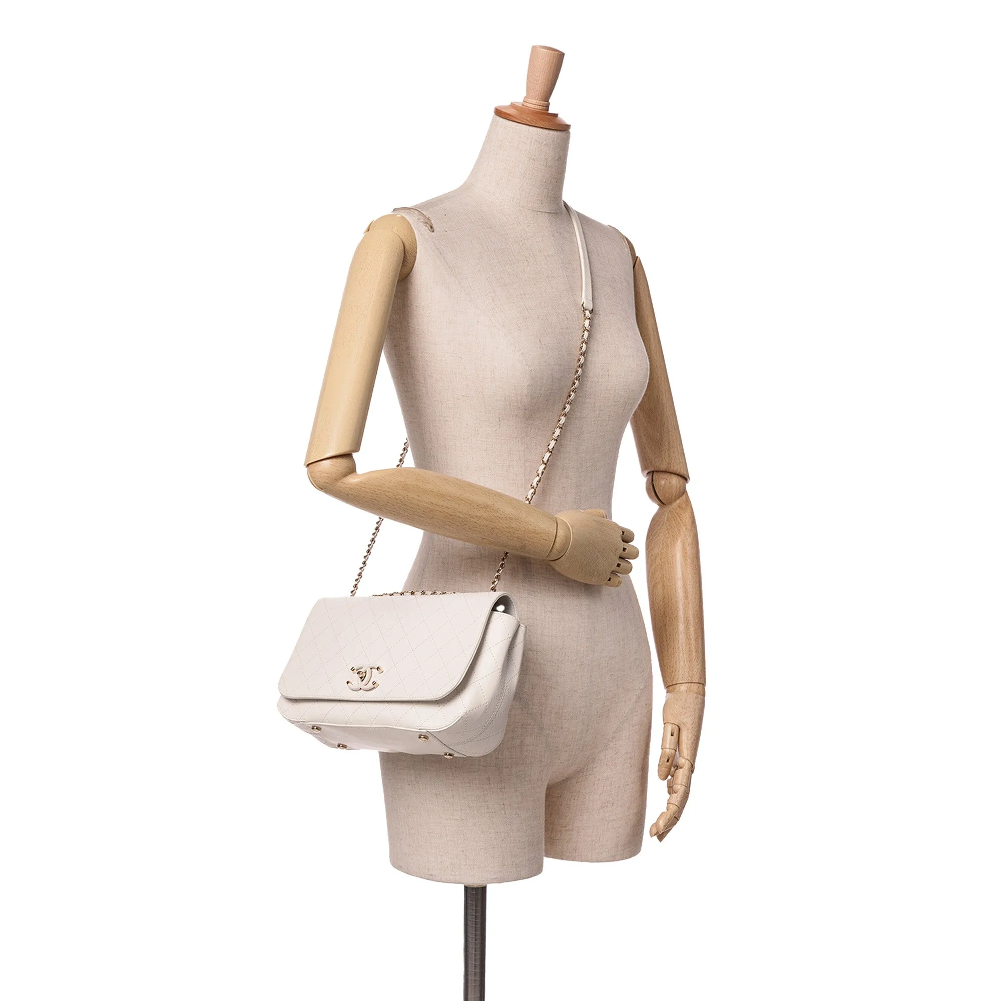 Medium Stitched Calfskin Covered CC Flap