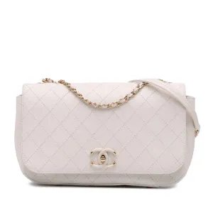 Medium Stitched Calfskin Covered CC Flap