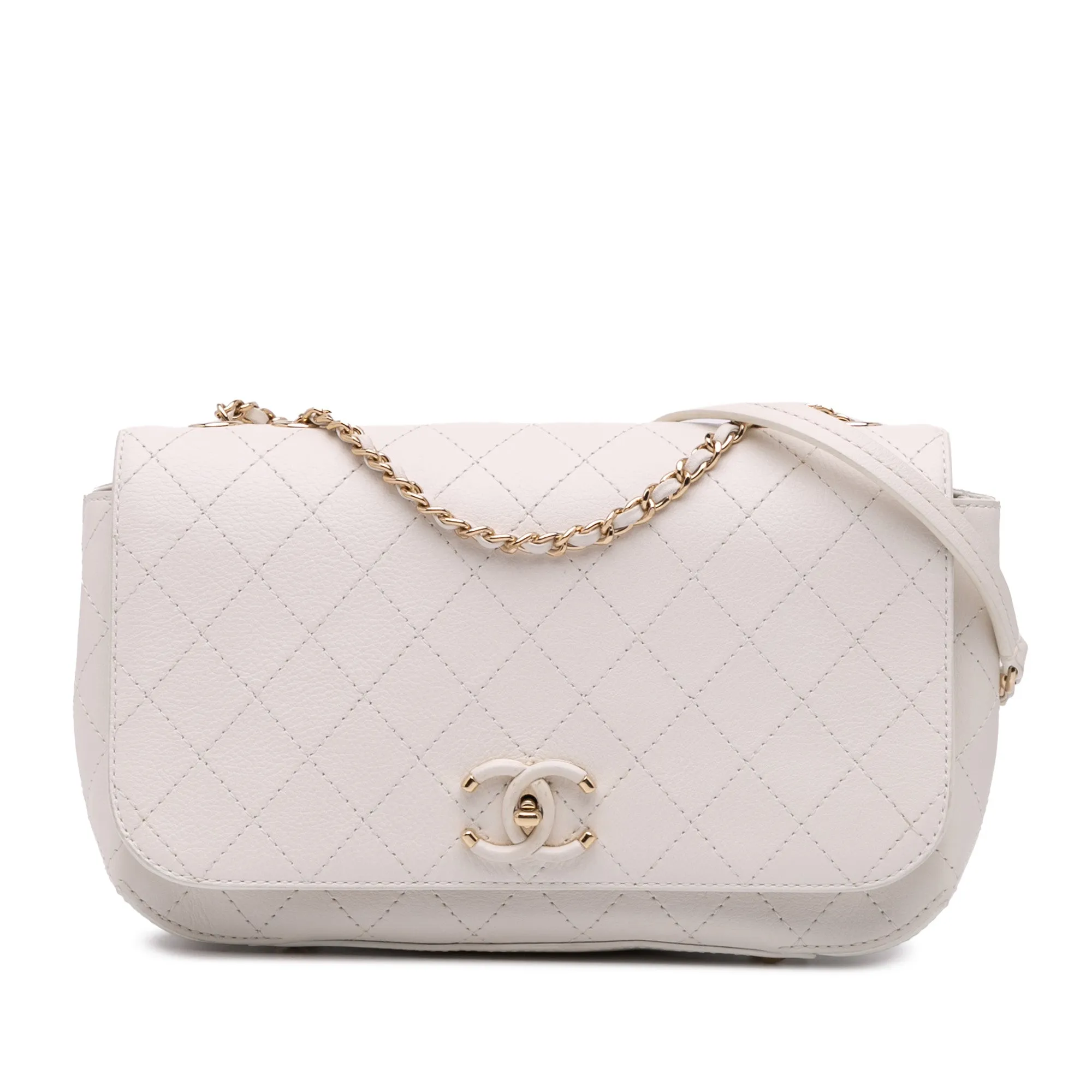 Medium Stitched Calfskin Covered CC Flap