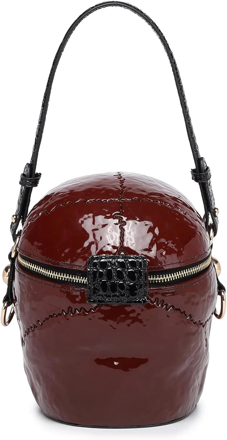 Men and Women Skull Shaped Handbag Crossbody Shoulder Bag PVC Weird Horror Gothic Halloween Skull Purse