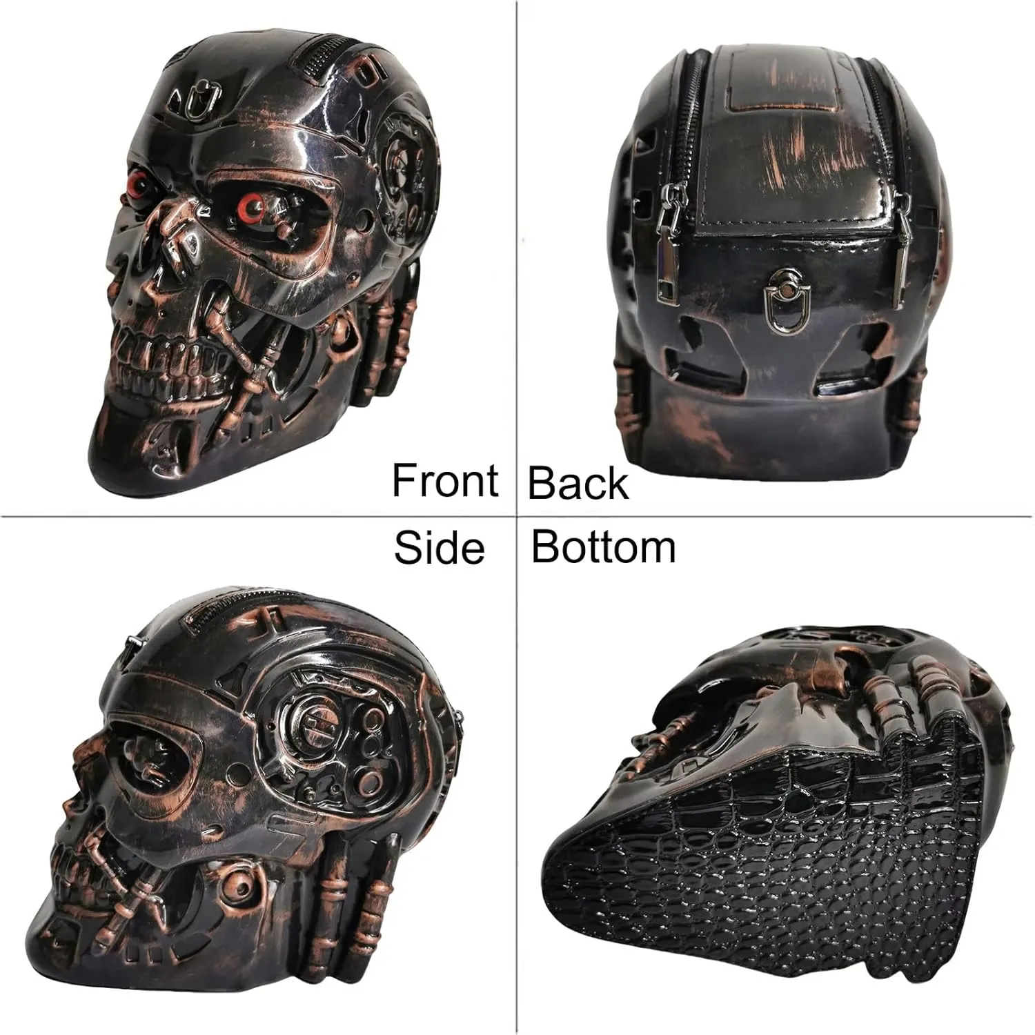 Men and Women Skull Shaped Handbag Crossbody Shoulder Bag PVC Weird Horror Gothic Halloween Skull Purse