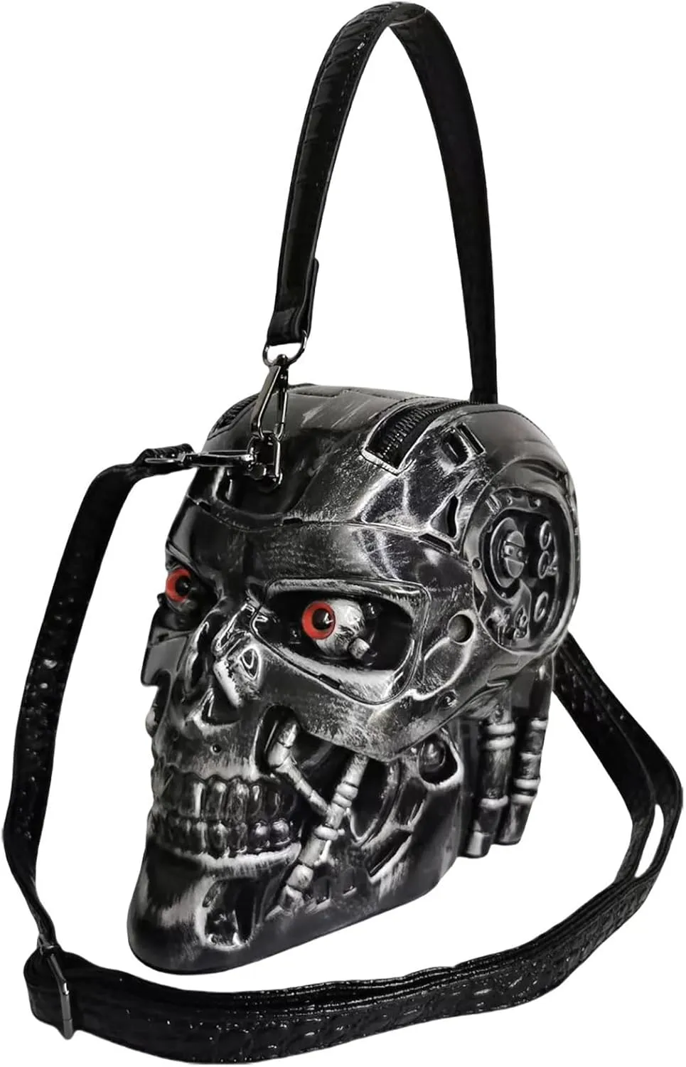 Men and Women Skull Shaped Handbag Crossbody Shoulder Bag PVC Weird Horror Gothic Halloween Skull Purse