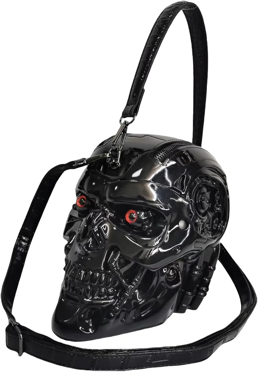 Men and Women Skull Shaped Handbag Crossbody Shoulder Bag PVC Weird Horror Gothic Halloween Skull Purse