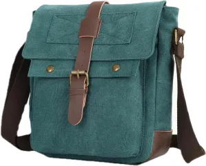 Men Small Canvas Crossbody Messenger Purse Shoulder Bag Small Vintage Satchel Travel Bags For Work Business Unisex