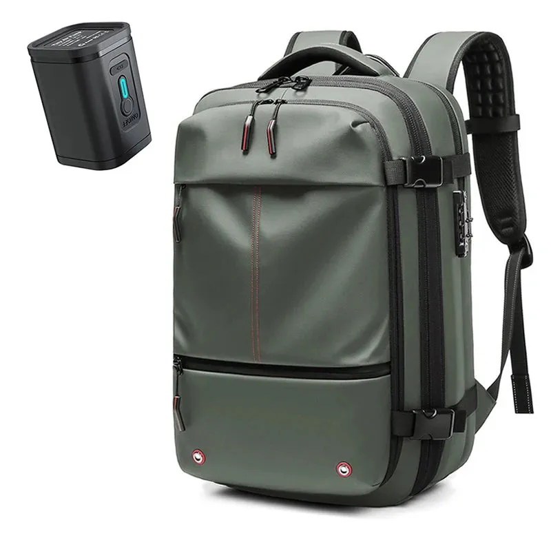 Men's 17-Inch Laptop Backpack with Vacuum Compression - Large Capacity Business and School Backpack for Outdoor Use