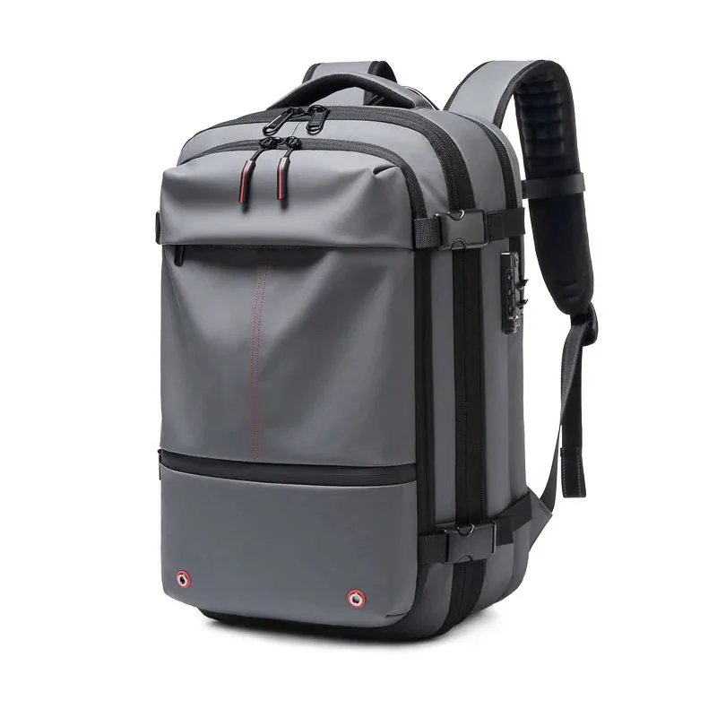 Men's 17-Inch Laptop Backpack with Vacuum Compression - Large Capacity Business and School Backpack for Outdoor Use