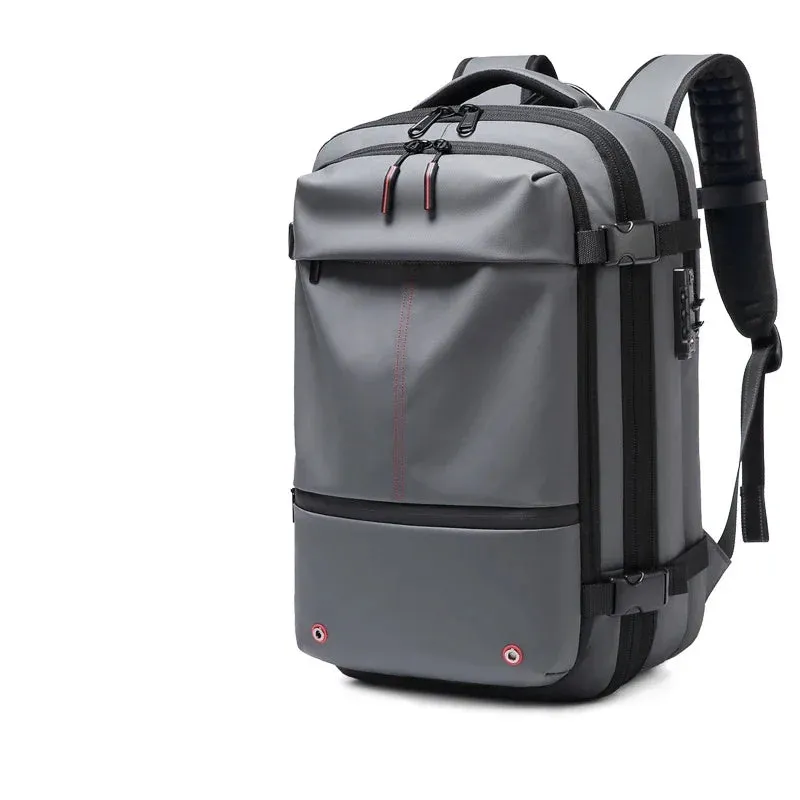 Men's 17-Inch Laptop Backpack with Vacuum Compression - Large Capacity Business and School Backpack for Outdoor Use