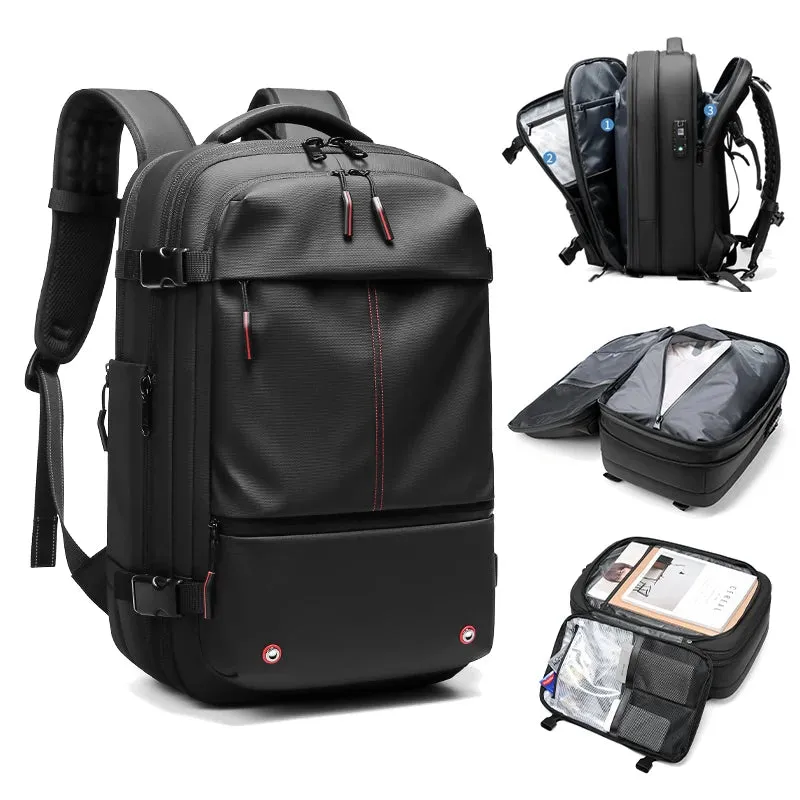 Men's 17-Inch Laptop Backpack with Vacuum Compression - Large Capacity Business and School Backpack for Outdoor Use