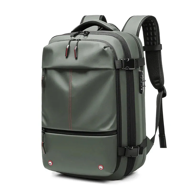 Men's 17-Inch Laptop Backpack with Vacuum Compression - Large Capacity Business and School Backpack for Outdoor Use