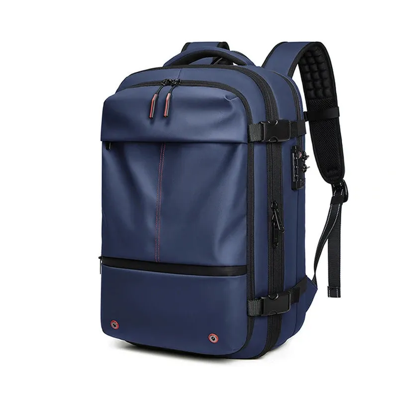 Men's 17-Inch Laptop Backpack with Vacuum Compression - Large Capacity Business and School Backpack for Outdoor Use