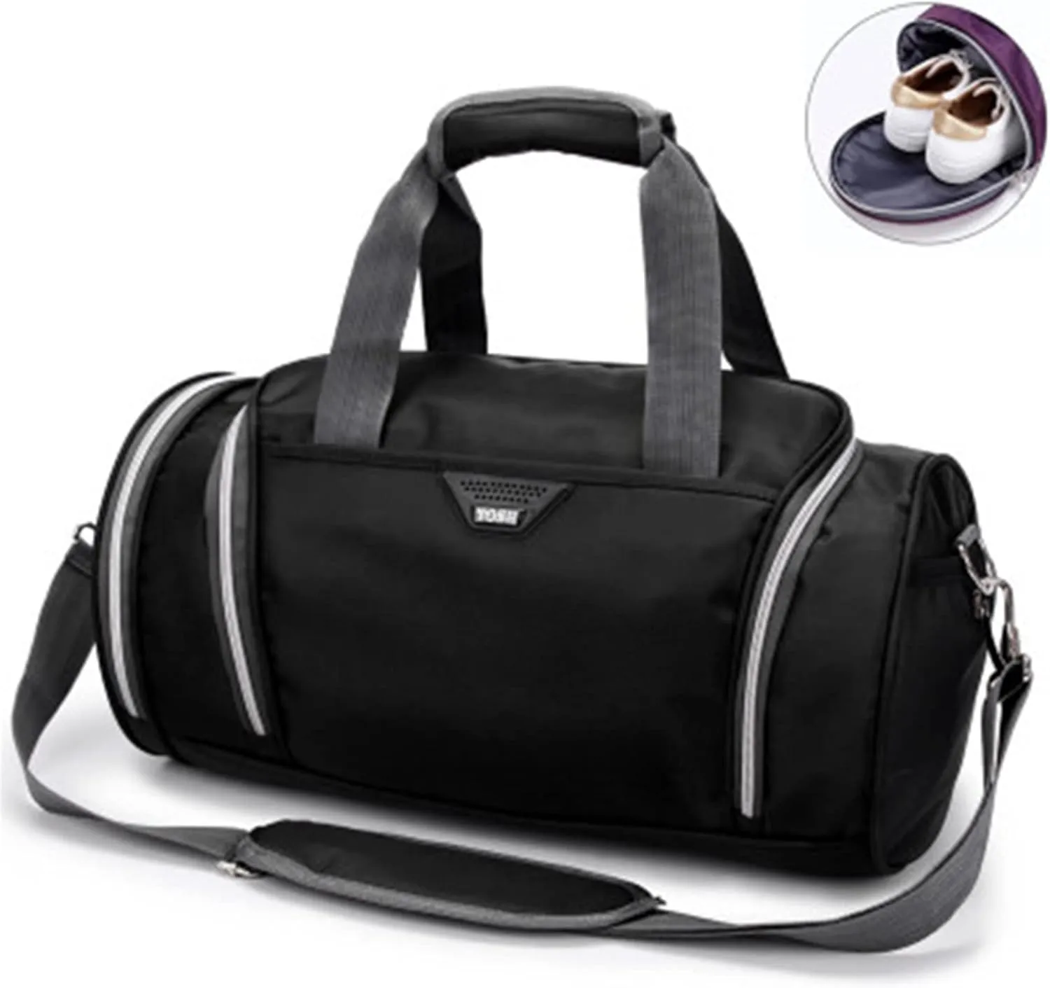 Men's and Women's Waterproof Sports Backpack Fitness Travel Tote Bag Outdoor Shoe Bag Separate Space (Drak Blue)