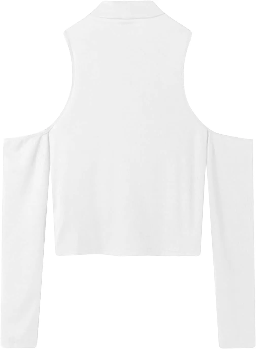 Mens Cold Shoulder Tops,Slim Fit Casual Pullover Skinny Long Sleeve T-Shirt Gay Sexy Crop Tops Mock Neck Tee