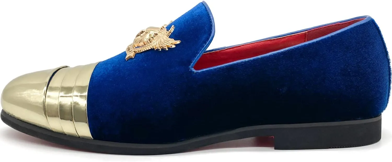 Men's Loafers Vintage Slip on Suede Dress Shoes Velvet Dress Loafers Size 7-13