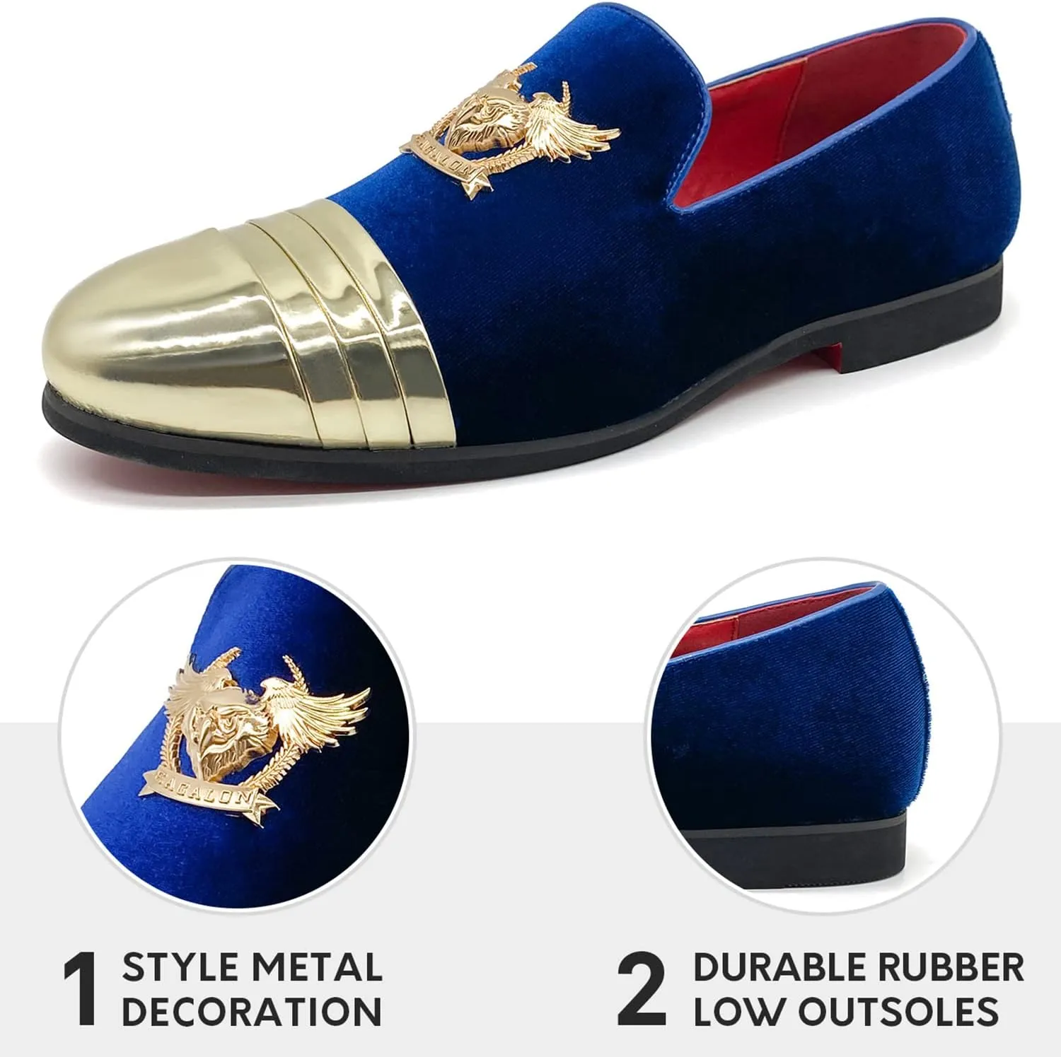 Men's Loafers Vintage Slip on Suede Dress Shoes Velvet Dress Loafers Size 7-13