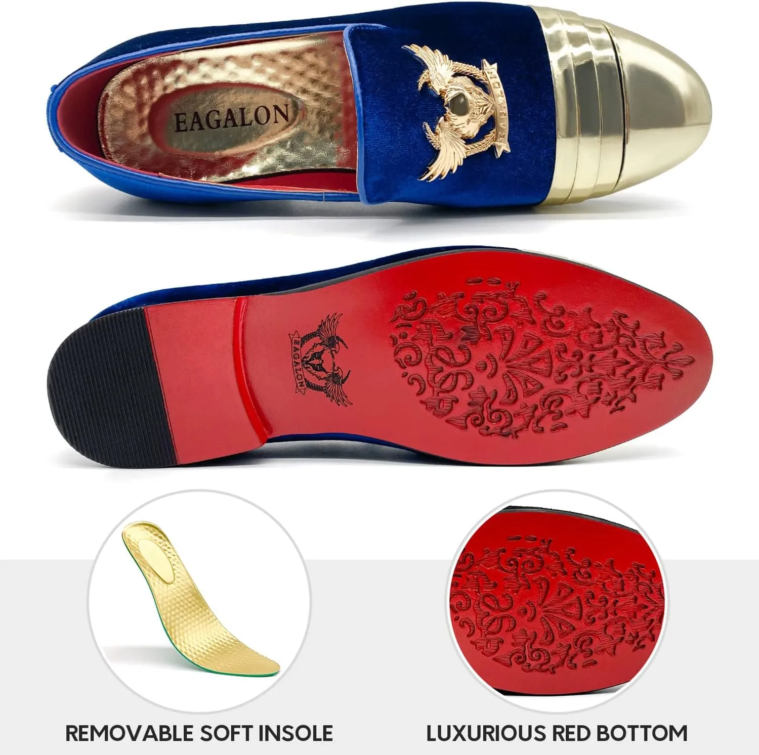 Men's Loafers Vintage Slip on Suede Dress Shoes Velvet Dress Loafers Size 7-13