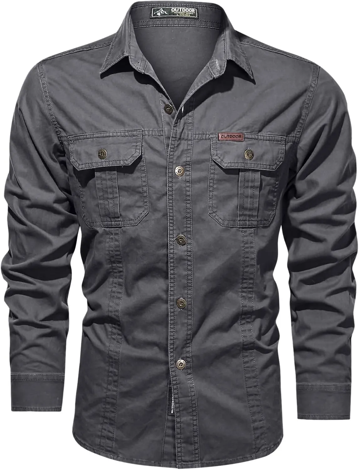 Mens Long Sleeve Shirts Casual 2024 Slim Fit Solid Color Cardigan Long Sleeve Shirt Shirts Men Tee Shirts Mens Day