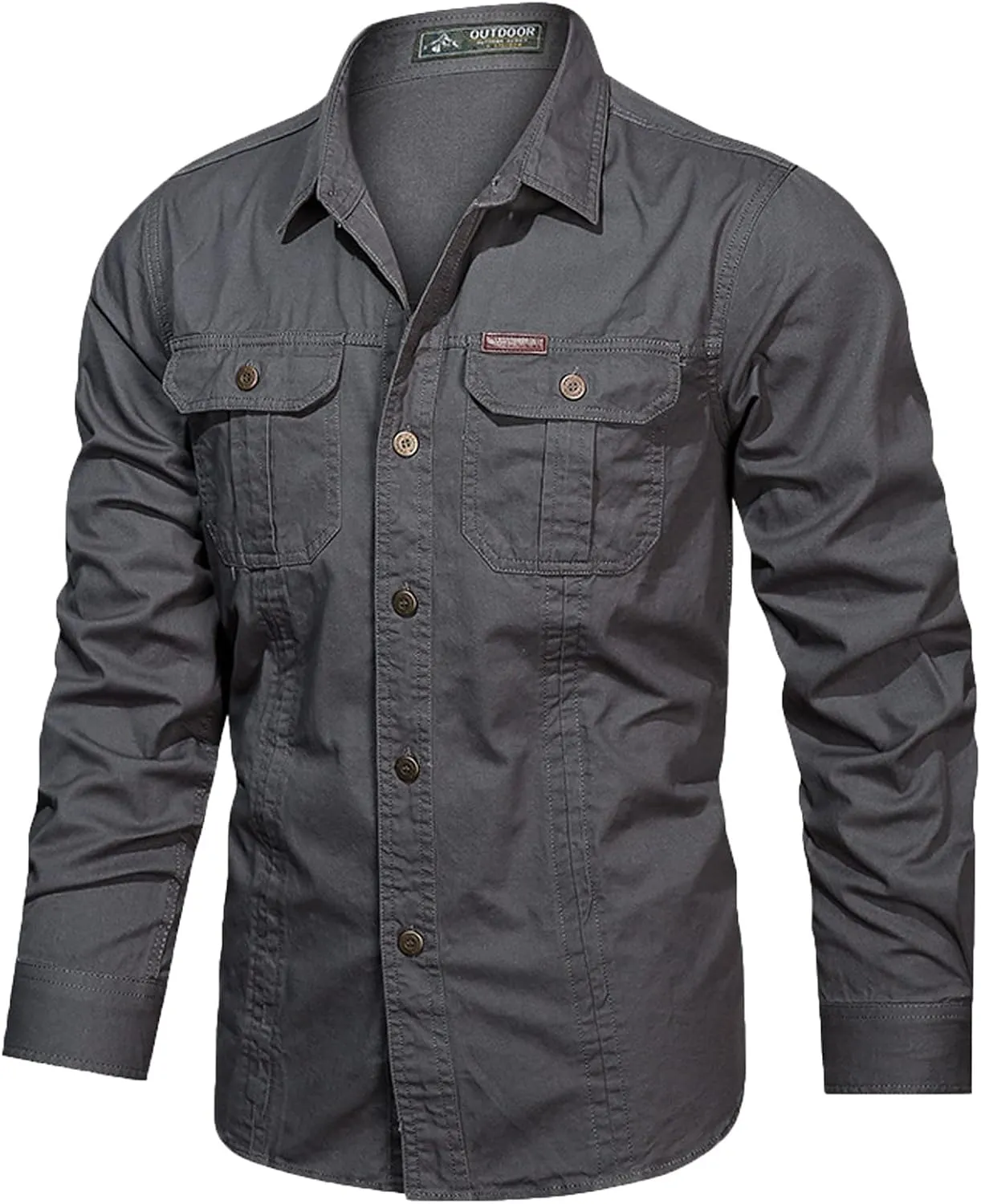 Mens Long Sleeve Shirts Casual 2024 Slim Fit Solid Color Cardigan Long Sleeve Shirt Shirts Men Tee Shirts Mens Day