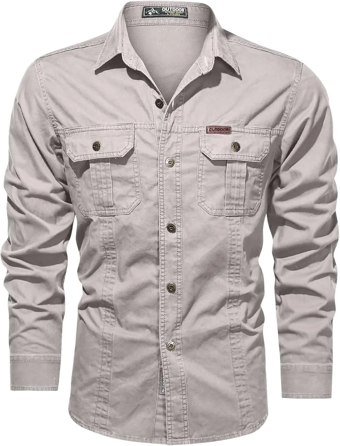 Mens Long Sleeve Shirts Casual 2024 Slim Fit Solid Color Cardigan Long Sleeve Shirt Shirts Men Tee Shirts Mens Day